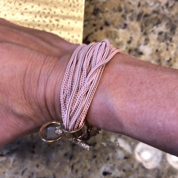 👗 BAR III toggle 23 pink chain bracelet gold - Picture 7 of 13